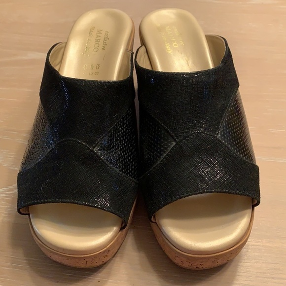 Women’s Schuhsalon Marco Italian platform open toe clogs Eu 40 US size 9.5 New - Picture 2 of 8
